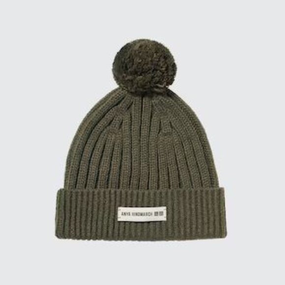 Anya Hindmarch x Uniqlo Heattech Beanie - Unisex - Olive - Picture 4 of 9